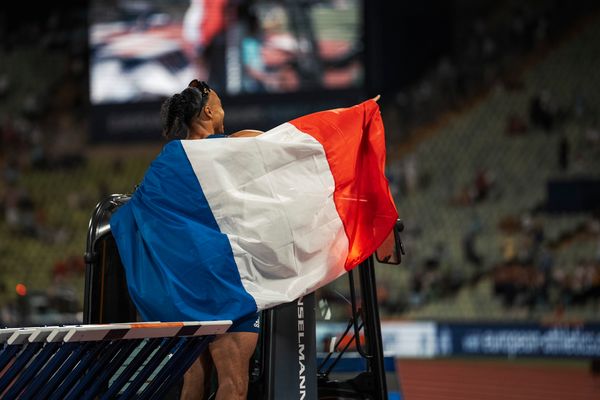 Pascal Martinot-Lagarde (FRA) gewinnt Silber ueber 110m Huerden am 17.08.2022 bei den Leichtathletik-Europameisterschaften in Muenchen