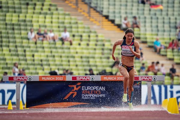 Claudia Prisecaru (ROU) im 3000m Hindernis Vorlauf am 18.08.2022 bei den Leichtathletik-Europameisterschaften in Muenchen