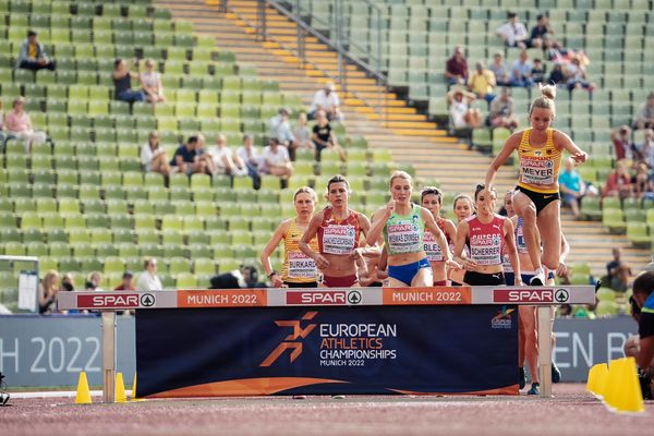 Lea Meyer (GER) im 3000m Hindernis Vorlauf am 18.08.2022 bei den Leichtathletik-Europameisterschaften in Muenchen
