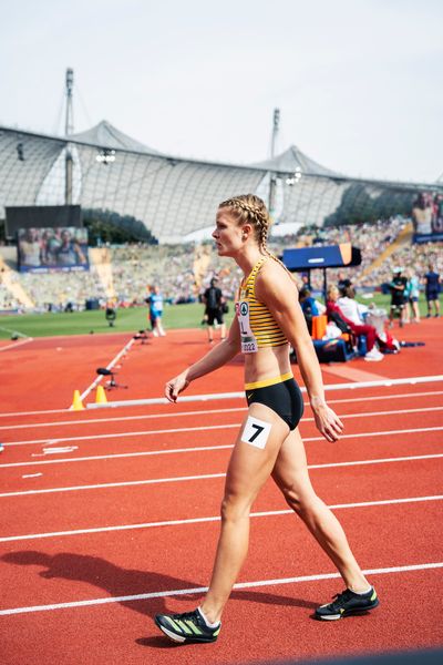 Tanja Spill (GER) am 18.08.2022 bei den Leichtathletik-Europameisterschaften in Muenchen