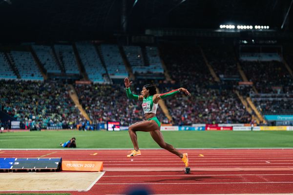 Patricia Mamona (POR) im Dreisprung am 19.08.2022 bei den Leichtathletik-Europameisterschaften in Muenchen