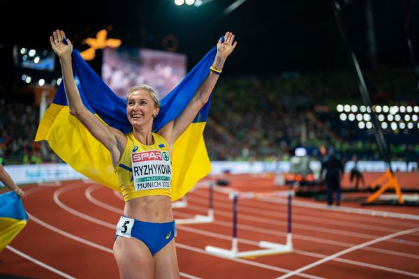 Anna Ryzhykova (UKR) am 19.08.2022 bei den Leichtathletik-Europameisterschaften in Muenchen