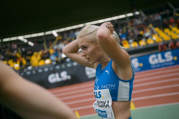 Monika Zapalska (TV Wattenscheid 01) bei den Deutschen Leichtathletik-Hallenmeisterschaften am 18.02.2023 in der Helmut-Koernig-Halle in Dortmund