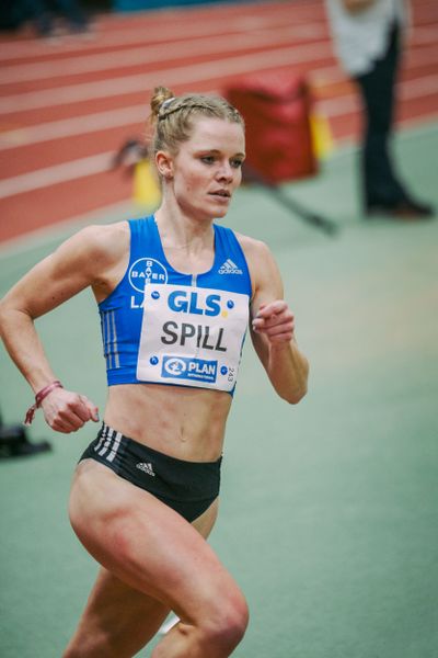 Tanja Spill (LAV Bayer Uerdingen/ Dorm.) bei den Deutschen Leichtathletik-Hallenmeisterschaften am 19.02.2023 in der Helmut-Koernig-Halle in Dortmund
