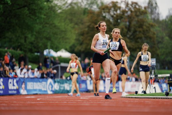 Lucca Fischer (Hamburg Running), Valerie Koppler (LG Stadtwerke Muenchen) am 29.04.2023 bei den deutschen Meisterschaften Langstaffel in Bietigheim-Bissingen