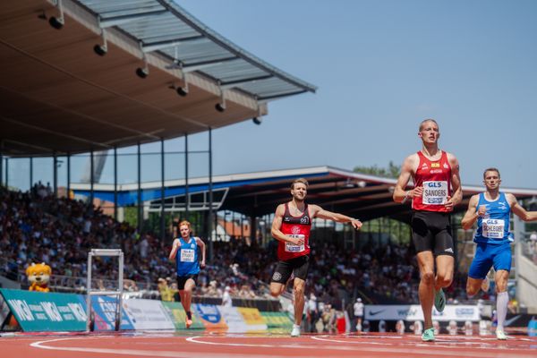 Fabian Dammermann (LG Osnabrueck) ueber 400m während der 113. Deutschen Leichtathletik-Meisterschaften am 08.07.2023 im Auestadion in Kassel