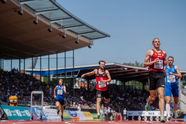 Fabian Dammermann (LG Osnabrueck) ueber 400m während der 113. Deutschen Leichtathletik-Meisterschaften am 08.07.2023 im Auestadion in Kassel