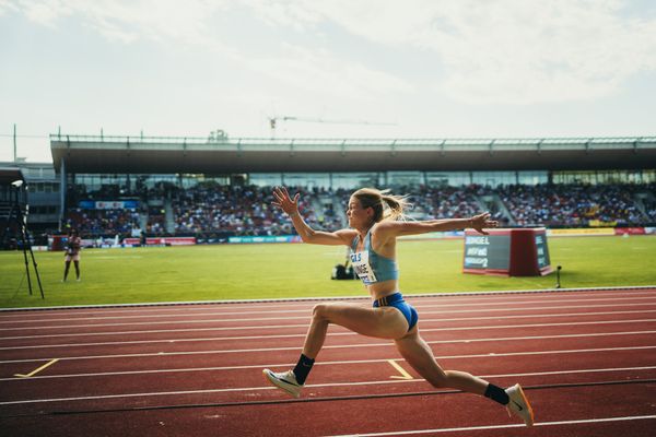 Lucy Junge (HSG Universitaet Greifswald) während der 113. Deutschen Leichtathletik-Meisterschaften am 08.07.2023 im Auestadion in Kassel