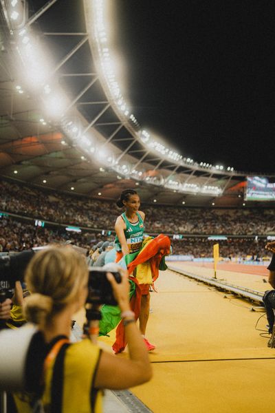 Letesenbet Gidey (ETH/Ethiopia) during the 10,000 Metres during day 1 of the World Athletics Championships Budapest 23 at the National Athletics Centre in Budapest, Hungary on August 19, 2023.