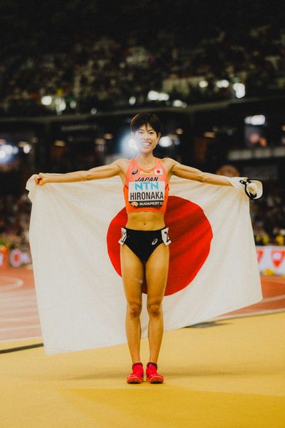 Ririka Hironaka (JPN/Japan) during day 1 of the World Athletics Championships Budapest 23 at the National Athletics Centre in Budapest, Hungary on August 19, 2023.