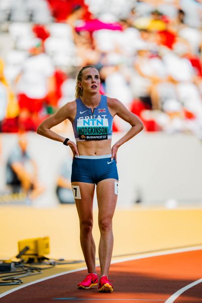 Keely Hodgkinson (GBR/Great Britain) during the 800 Metres on Day 5 of the World Athletics Championships Budapest 23 at the National Athletics Centre in Budapest, Hungary on August 23, 2023.