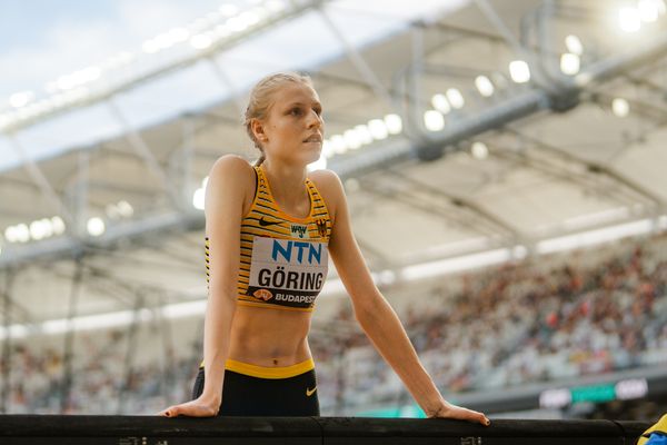 Johanna Göring (GER/Germany) during the High Jump on Day 7 of the World Athletics Championships Budapest 23 at the National Athletics Centre in Budapest, Hungary on August 25, 2023.