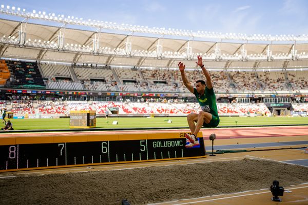 Daniel Golubovic (AUS/Australia) during the Decathlon Long Jump on Day 6 of the World Athletics Championships Budapest 23 at the National Athletics Centre in Budapest, Hungary on August 24, 2023.
