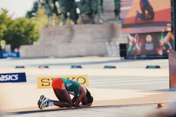 Amane Beriso Shankule (ETH/Ethiopia) on Day 8 of the World Athletics Championships Budapest 23 at the National Athletics Centre in Budapest, Hungary on August 26, 2023.