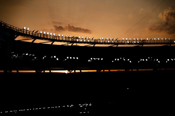 Sunset on Day 8 of the World Athletics Championships Budapest 23 at the National Athletics Centre in Budapest, Hungary on August 26, 2023.