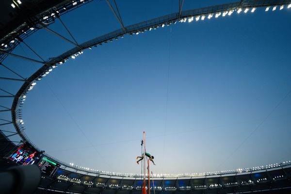 Kurtis Marschall (AUS/Australia) during the Pole Vault on Day 8 of the World Athletics Championships Budapest 23 at the National Athletics Centre in Budapest, Hungary on August 26, 2023.