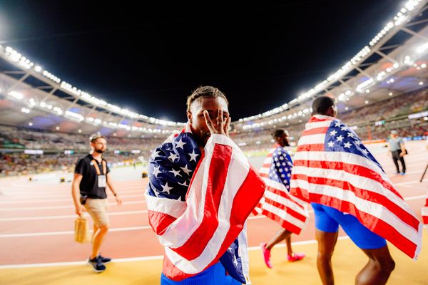 Noah Lyles (USA/United States) on Day 8 of the World Athletics Championships Budapest 23 at the National Athletics Centre in Budapest, Hungary on August 26, 2023.