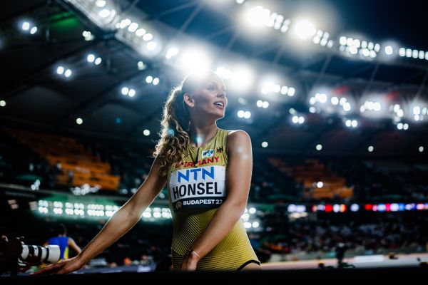 Christina Honsel (GER/Germany) during the High Jump Final on Day 9 of the World Athletics Championships Budapest 23 at the National Athletics Centre in Budapest, Hungary on August 27, 2023.