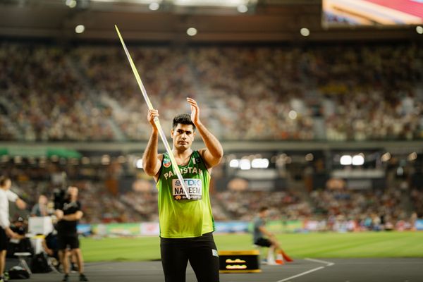 Arshad Nadeem (PAK/Pakistan) on Day 9 of the World Athletics Championships Budapest 23 at the National Athletics Centre in Budapest, Hungary on August 27, 2023.