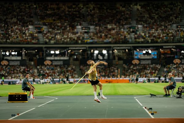 Julian Weber (GER/Germany) during the Javelin Throw on Day 9 of the World Athletics Championships Budapest 23 at the National Athletics Centre in Budapest, Hungary on August 27, 2023.