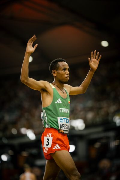 Berihu Aregawi (ETH/Ethiopia) during the 5000 Metres on Day 9 of the World Athletics Championships Budapest 23 at the National Athletics Centre in Budapest, Hungary on August 27, 2023.