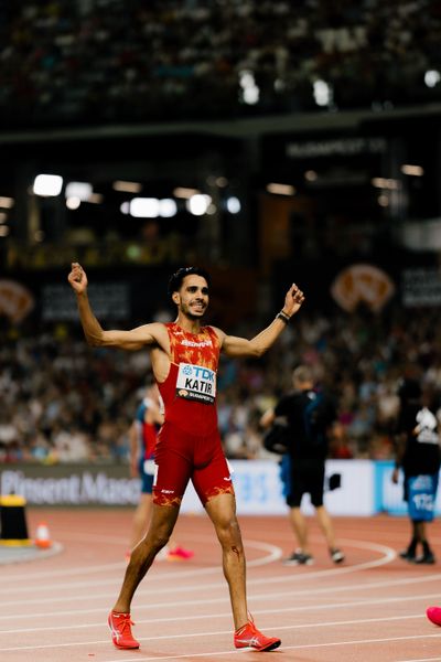 Mohamed Katir (ESP/Spain) during the 5000 Metres on Day 9 of the World Athletics Championships Budapest 23 at the National Athletics Centre in Budapest, Hungary on August 27, 2023.