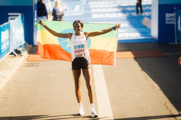 Tigst Assefa (ETH/Ethiopia) am 24.09.2023 beim Berlin Marathon in Berlin