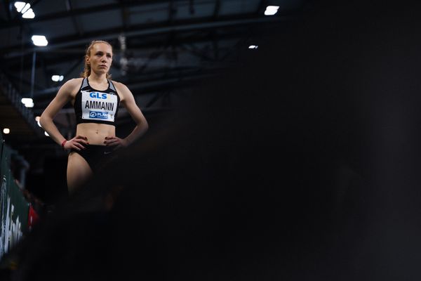 Alina Ammann (TuS Esingen) im 800m Vorlauf am 17.02.2024 während den 71. Deutschen Leichtathletik-Hallenmeisterschaften in der QUARTERBACK Immobilien ARENA in Leipzig