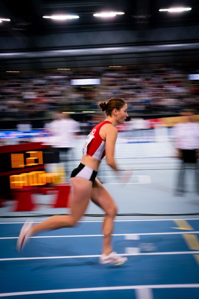 Carolin Bothe (LG Olympia Dortmund) am 17.02.2024 während den 71. Deutschen Leichtathletik-Hallenmeisterschaften in der QUARTERBACK Immobilien ARENA in Leipzig