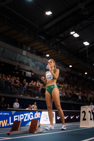 Luna Thiel (VfL Wolfsburg) am 18.02.2024 während den 71. Deutschen Leichtathletik-Hallenmeisterschaften in der QUARTERBACK Immobilien ARENA in Leipzig