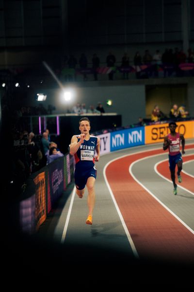 Karsten Warholm (NOR/Norway) im 400m Vorlauf am 01.03.2024 bei den World Athletics Indoor Championships in Glasgow (Schottland / Vereinigtes Königreich)