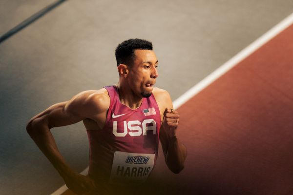 Isaiah Harris (USA/United States of America) am 01.03.2024 bei den World Athletics Indoor Championships in Glasgow (Schottland / Vereinigtes Königreich)