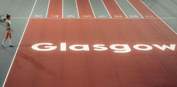 Lia Apostolovski (SLO/Slovenia) beim Hochsprung am 01.03.2024 bei den World Athletics Indoor Championships in Glasgow (Schottland / Vereinigtes Königreich)