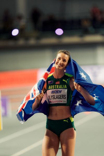 Nicola Olyslagers (AUS/Australia) am 01.03.2024 bei den World Athletics Indoor Championships in Glasgow (Schottland / Vereinigtes Königreich)