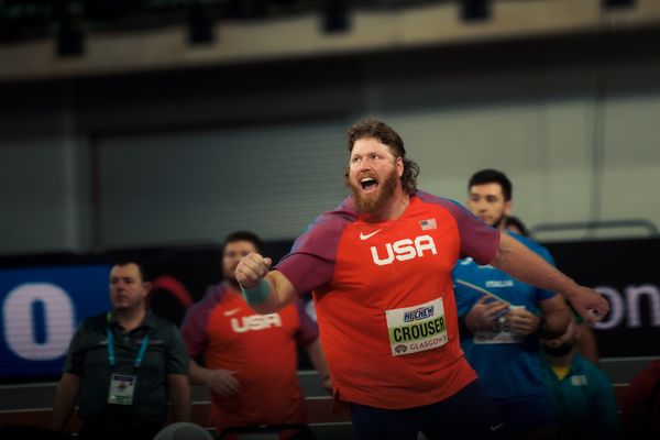 Ryan Crouser (USA/United States of America) im Kugelstoßen am 01.03.2024 bei den World Athletics Indoor Championships in Glasgow (Schottland / Vereinigtes Königreich)