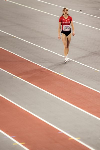 Astrid Glenner-Frandsen (DEN/Denmark) am 02.03.2024 bei den World Athletics Indoor Championships in Glasgow (Schottland / Vereinigtes Königreich)