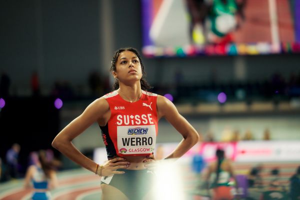 Audrey Werro (SUI/Switzerland) am 02.03.2024 bei den World Athletics Indoor Championships in Glasgow (Schottland / Vereinigtes Königreich)