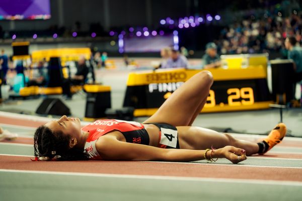 Audrey Werro (SUI/Switzerland) im 800m Halbfinale am 02.03.2024 bei den World Athletics Indoor Championships in Glasgow (Schottland / Vereinigtes Königreich)