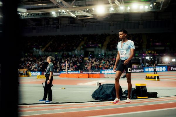 Tshepiso Masalela (BOT) im 800m Halbfinale am 02.03.2024 bei den World Athletics Indoor Championships in Glasgow (Schottland / Vereinigtes Königreich)