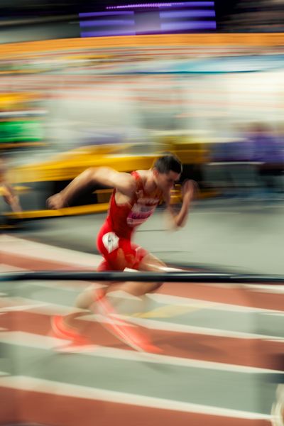 Mariano Garcia (ESP/Spain) im 800m Halbfinale am 02.03.2024 bei den World Athletics Indoor Championships in Glasgow (Schottland / Vereinigtes Königreich)