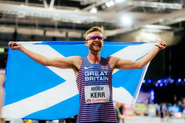 Josh Kerr (GBR/Great Britain) am 02.03.2024 bei den World Athletics Indoor Championships in Glasgow (Schottland / Vereinigtes Königreich)