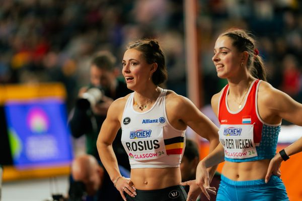 Rani Rosius (BEL/Belgium), Patrizia Van Der Weken (LUX/Luxembourg) am 02.03.2024 bei den World Athletics Indoor Championships in Glasgow (Schottland / Vereinigtes Königreich)