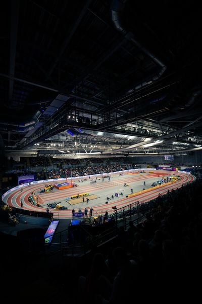 Die Emirates Arena am 03.03.2024 bei den World Athletics Indoor Championships in Glasgow (Schottland / Vereinigtes Königreich)