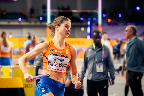 Myrte Van Der Schoot (NED/Netherlands) in der 4x400m Staffel am 03.03.2024 bei den World Athletics Indoor Championships in Glasgow (Schottland / Vereinigtes Königreich)