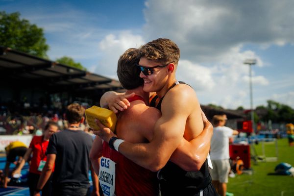 Marcel Meyer (GER | Hannover 96) und Nils Laserich (GER | TSV Bayer 04 Leverkusen) am 23.06.2024 beim Stadtwerke Ratingen Mehrkampf-Meeting 2024 in Ratingen