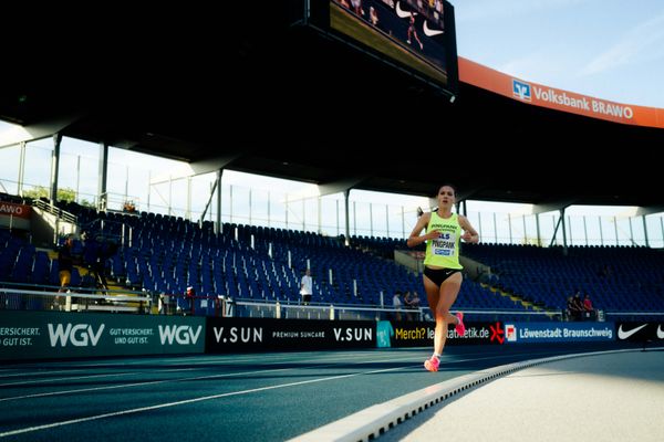 Svenja Pingpank (Hannover Athletics) am 28.06.2024 beim 5000m Lauf bei den deutschen Leichtathletik-Meisterschaften 2024 im Eintracht-Stadion in Braunschweig