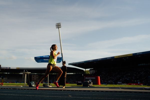 Svenja Pingpank (Hannover Athletics) am 28.06.2024 beim 5000m Lauf bei den deutschen Leichtathletik-Meisterschaften 2024 im Eintracht-Stadion in Braunschweig