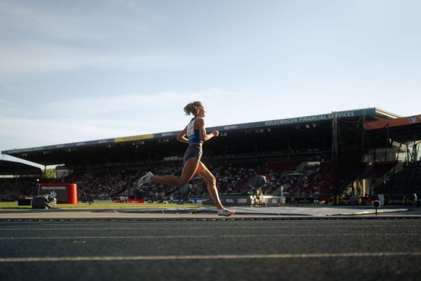 Hanna Klein (LAV Stadtwerke Tübingen)  am 28.06.2024 beim 5000m Lauf bei den deutschen Leichtathletik-Meisterschaften 2024 im Eintracht-Stadion in Braunschweig