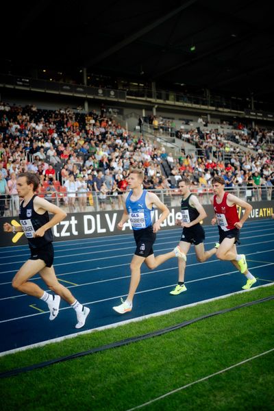 Jonas Kulgemeyer (OTB Osnabrück) am 28.06.2024 beim 5000m Lauf bei den deutschen Leichtathletik-Meisterschaften 2024 im Eintracht-Stadion in Braunschweig