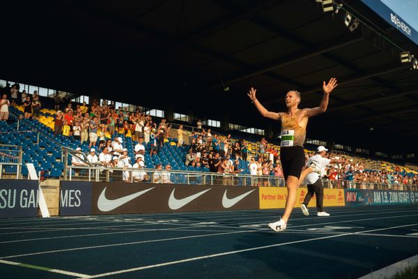 Florian Bremm (LSC Höchstadt/Aisch) am 28.06.2024 beim 5000m Lauf bei den deutschen Leichtathletik-Meisterschaften 2024 im Eintracht-Stadion in Braunschweig